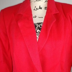 Harve Benard red Coat Jacket Womens Size 12 WOOL & NYLON RECYCLED CASHMERE